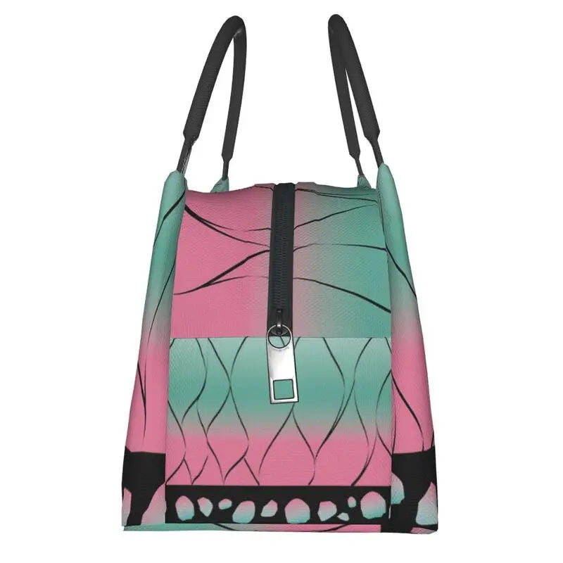 Shinobu Pattern Insulated Lunch Bag for Work Office Demon Slayer Cooler Women