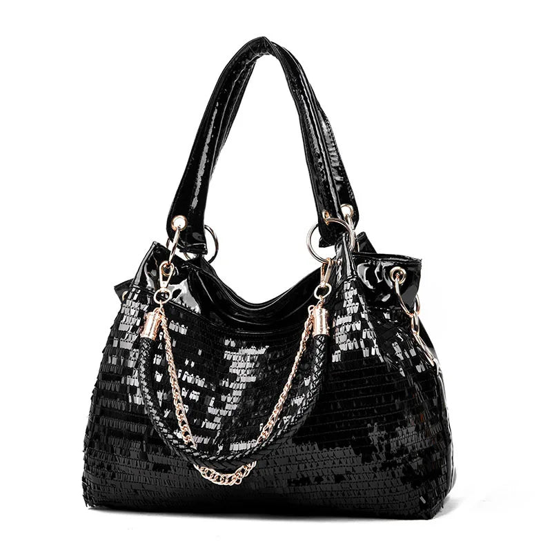 Sequins Women Handbags Chain Shoulder Bags for Women Leather KL715