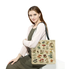 Customizable Butterfly Mushroom Print Tote Bag Handbags