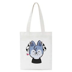 Canvas Shopping Bag Panda Sloth Print Large-capacity Eco Bag