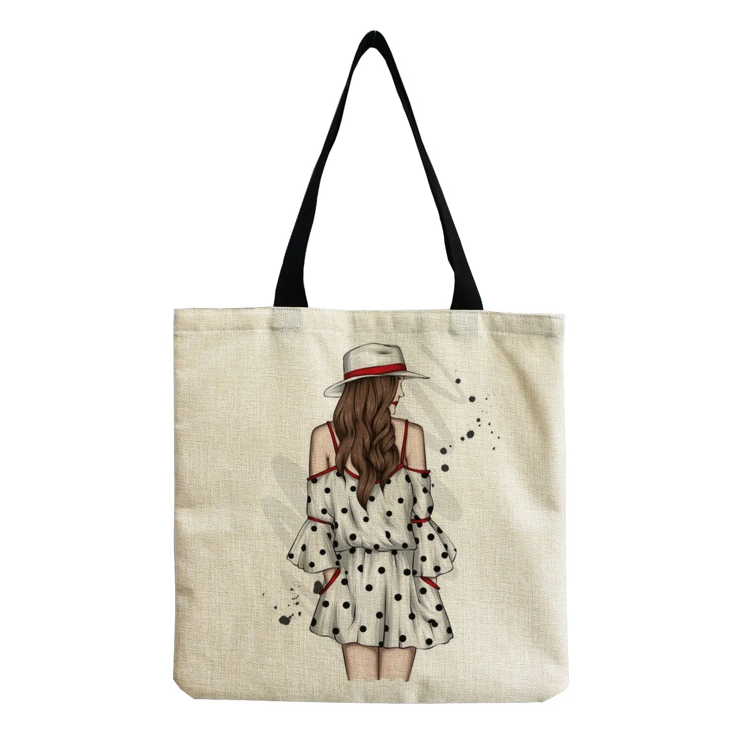 Cartoon City Girl Tote Bag - High Capacity Shoulder Bag