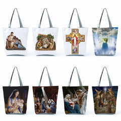 Large Capacity Foldable Mom Baby Printed Tote Bag Abstract Art