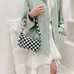 Plaid Leopard Print Nylon Female Handbag Shoulder Bags for Girls