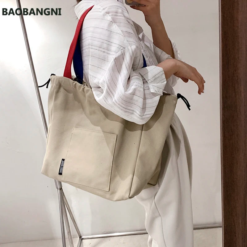 Canvas Shopper Bag Large Totes Ladies Casual Top Handle Women's Bag