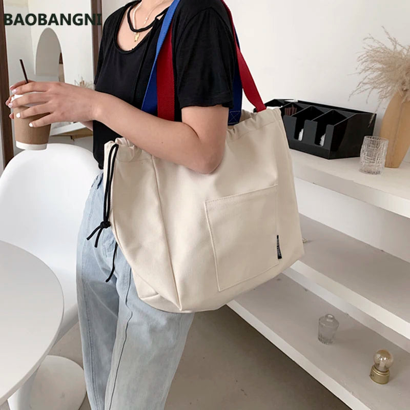 Canvas Shopper Bag Large Totes Ladies Casual Top Handle Women's Bag