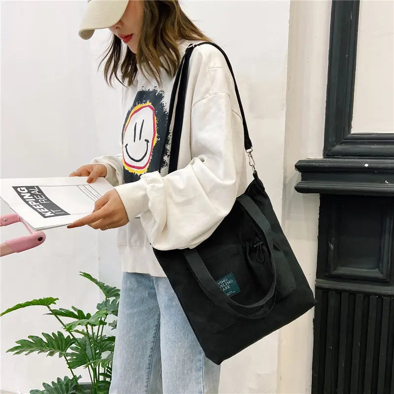 Large Capacity Canvas Tote Bag for Women, Shoulder Crossbody Handbag