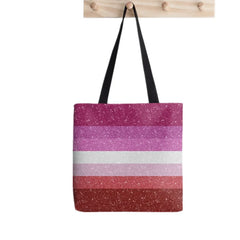 Glitter Lipstick Lesbian Tote Bag Harajuku Shopping Handbag Canvas