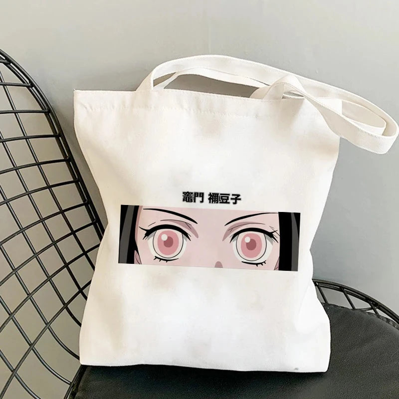 Demon Slayer Eco Daily Use Foldable Tote Bag Harajuku Shoulder Bags