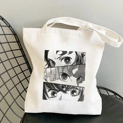 Demon Slayer Eco Foldable Tote Bag Harajuku Shoulder Bags