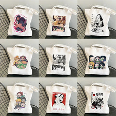 Demon Slayer Eco Daily Use Foldable Tote Bag Harajuku Shoulder Bags