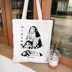 Demon Slayer Eco Daily Use Foldable Tote Bag Harajuku Shoulder Bags