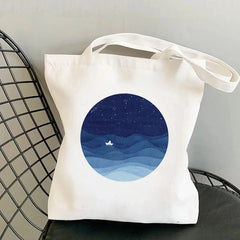 Watercolor Printed Tote Bag Harajuku Shopper Handbag Lady Canvas Bag