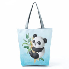 Cute Panda Print Eco Tote Bag