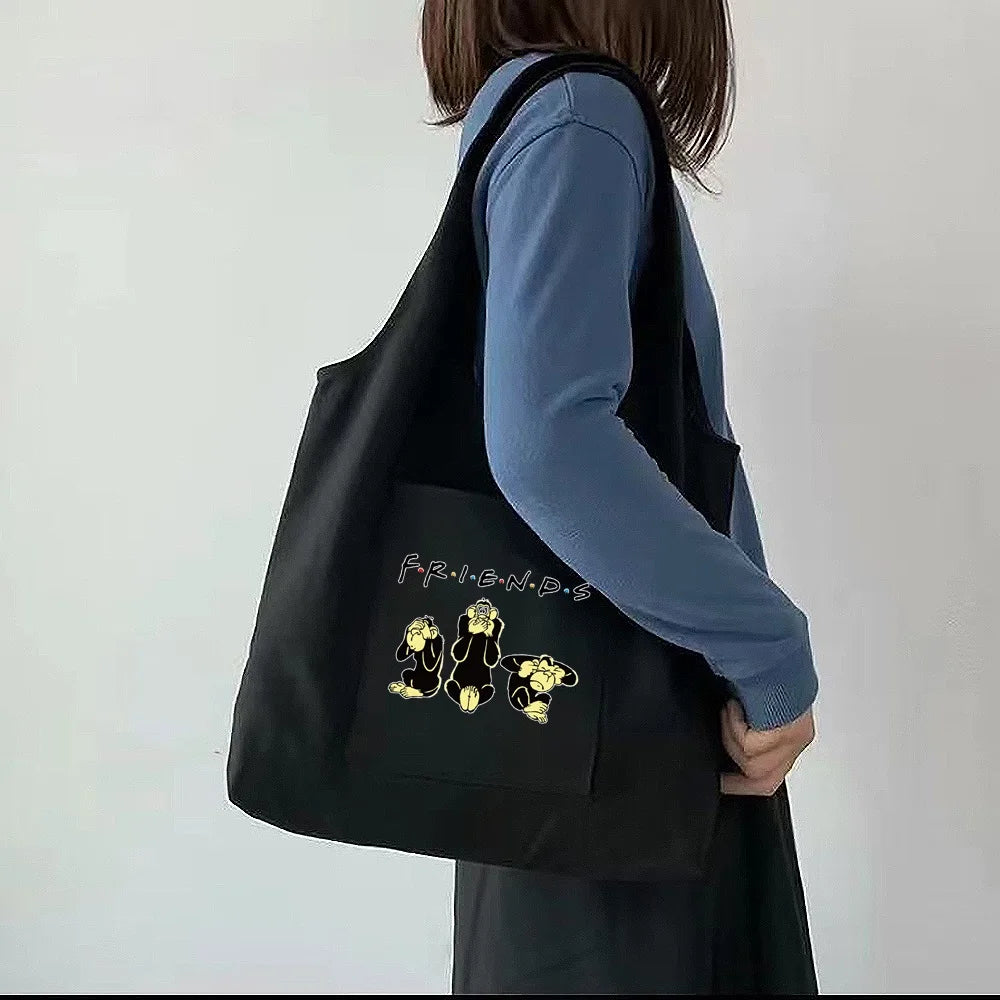 Canvas Shoulder Bag Eco-Friendly Reusable Travel Messenger Bag