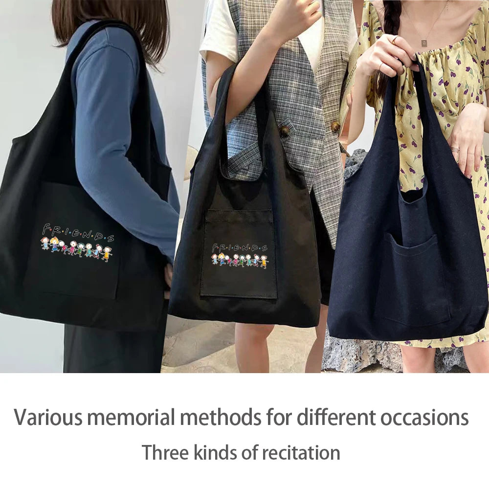 Canvas Shoulder Bag Eco-Friendly Reusable Travel Messenger Bag
