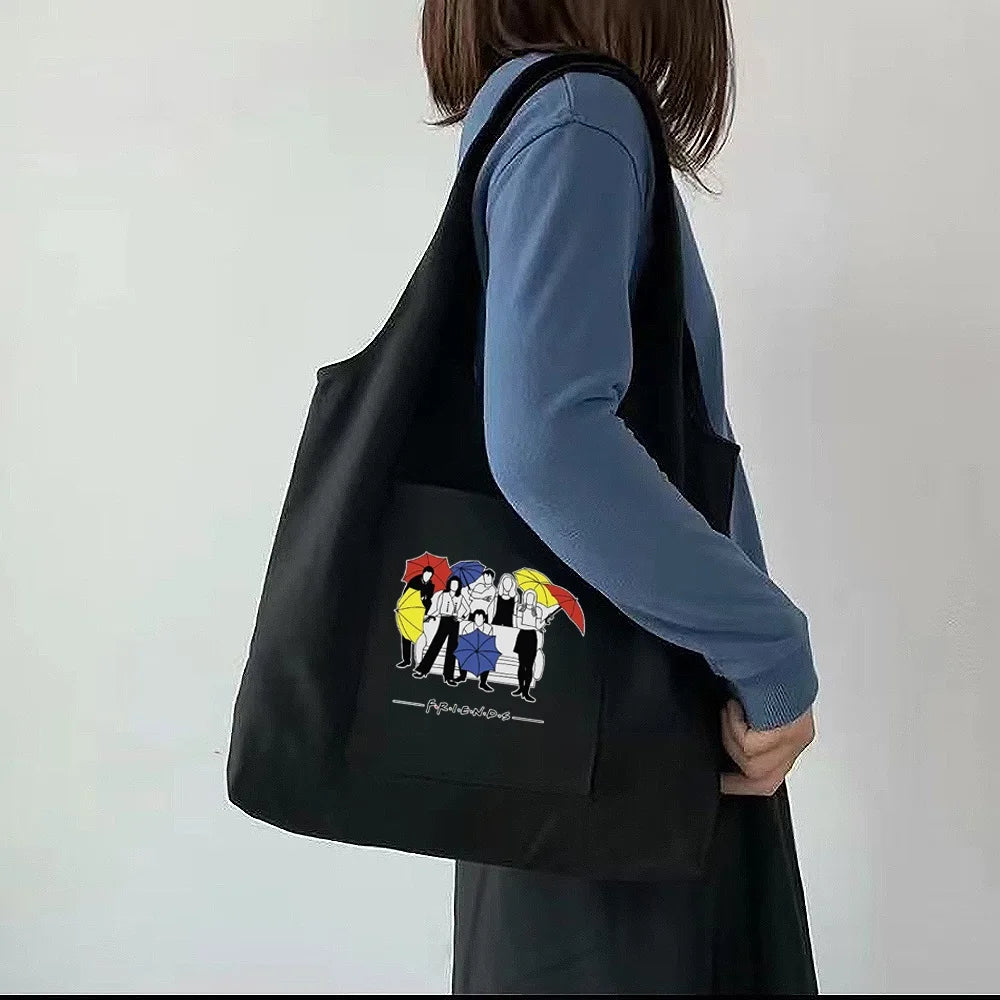 Canvas Shoulder Bag Eco-Friendly Reusable Travel Messenger Bag