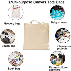 Canvas Tote Handbag Large Capacity Reusable Shoulder Bag