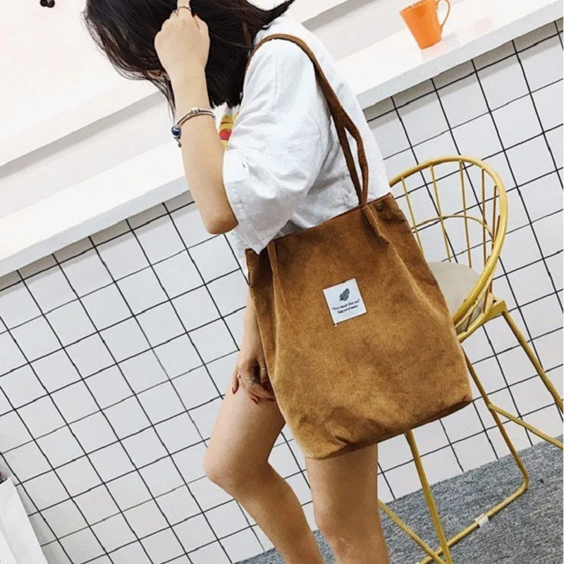 Corduroy Crossbody Bag Women Shoulder Tote Handbag