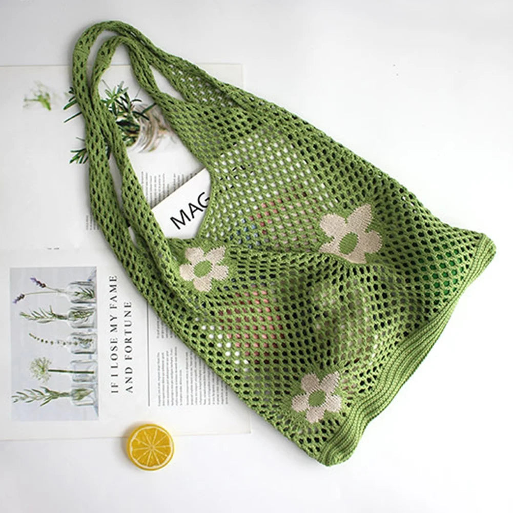 Mesh Eco-Friendly Foldable Travel Tote Handbag for Girls & Women