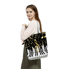 High Capacity Reusable Music Notation Tote Bag