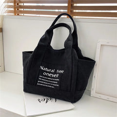 Canvas Shoulder Bag Women Handbag Large Tote Pure Cotton Shopper Portable