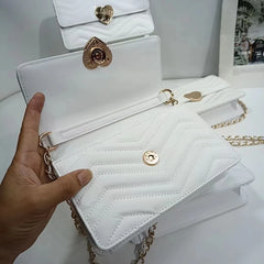 Leather Envelope Bag with Chain Strap for Women