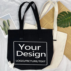 Eco Foldable Shopper Bag Beige Print Canvas Tote Bag Unisex Travel