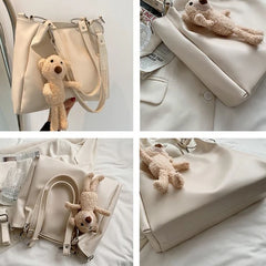 Women's Large Capacity Tote Bag High Street Casual PU Leather Handbag
