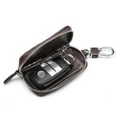 Woven Leather Car Key Wallet Key Organizer PU Waterproof Key Case