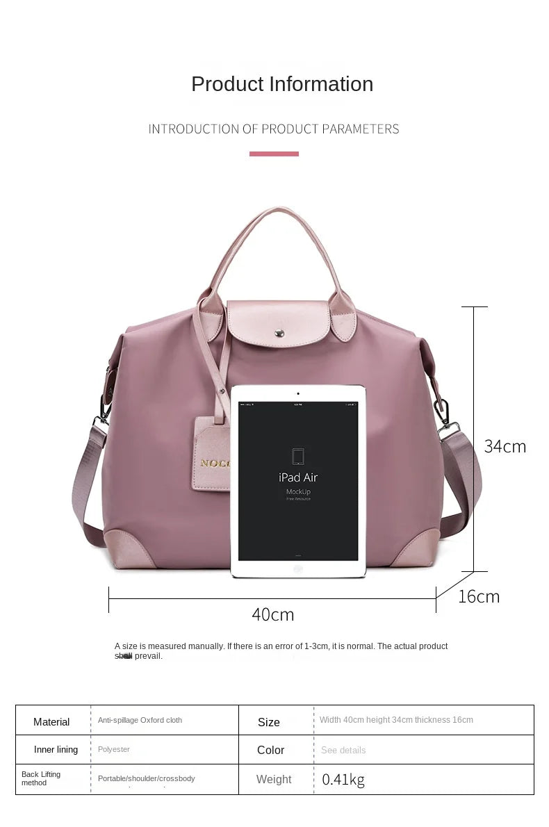 Women's Travel Handbag Sports Luggage Gym Shoulder Bag