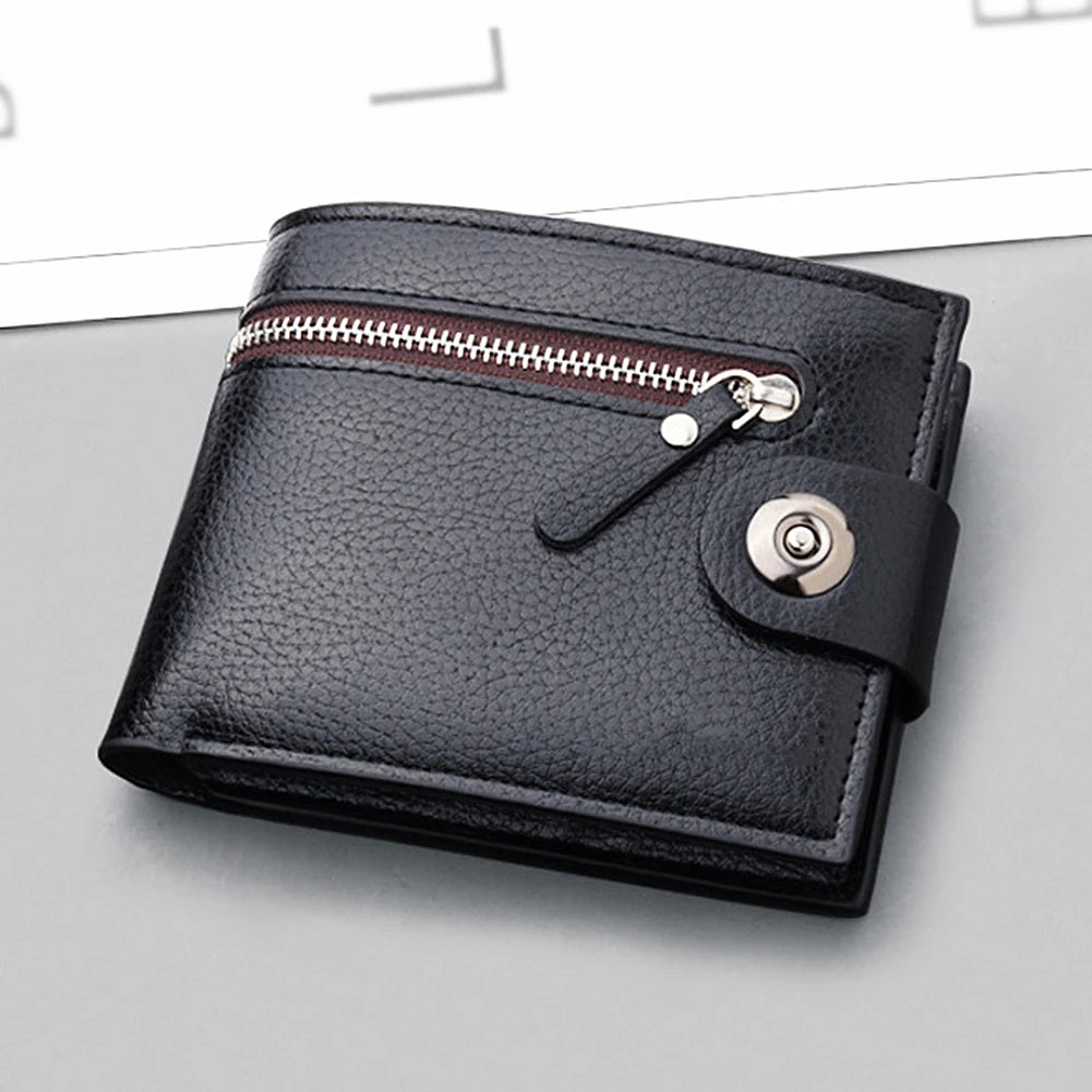 Magnetic Buckle Wallet With Zipper Multi-Layer for Daily Use