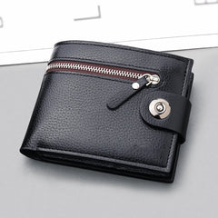 Magnetic Buckle Wallet With Zipper Multi-Layer for Daily Use