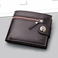 Magnetic Buckle Wallet With Zipper Multi-Layer for Daily Use