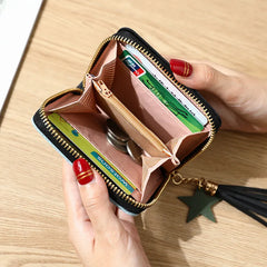 Short Tassel Wallet Women Purse Female Mini Dot Wallets Lovely Purse
