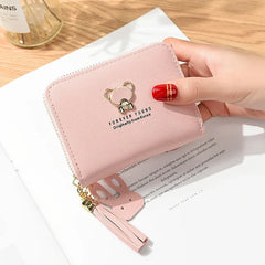 Short Tassel Wallet Mini Purse for Women Students Lovely Small Wallet