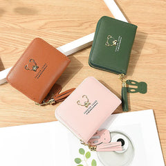 Short Tassel Wallet Mini Purse for Women Students Lovely Small Wallet