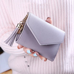 Short Tassel Wallet Women Purse Female Mini Wallets Lovely Purse Small Wallet