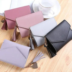 Short Tassel Wallet Women Purse Female Mini Wallets Lovely Purse Female