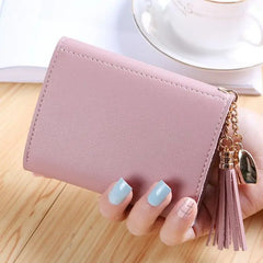 Short Tassel Wallet Women Purse Female Mini Wallets Lovely Purse Female