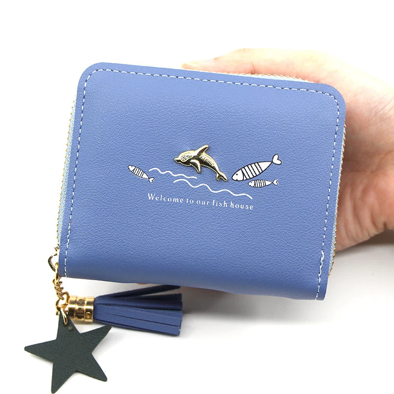 Short Women Wallets Tassel Hasp Coin Purse Card Holder Female Clutch Money Bag