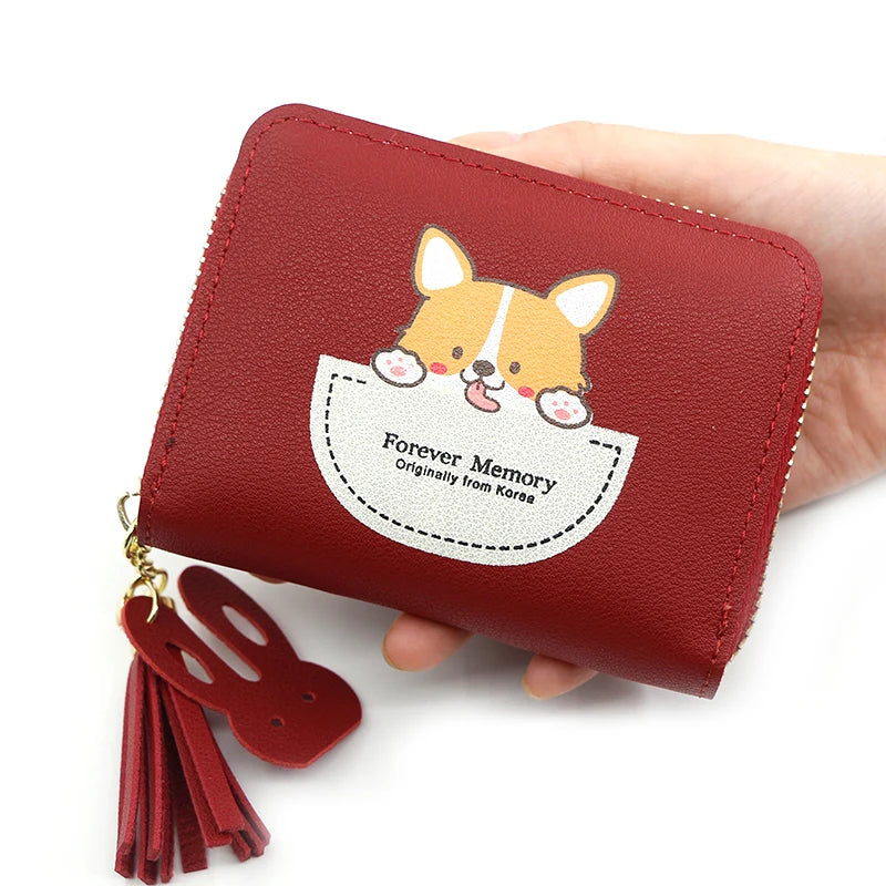 Short Women Wallets Love Tassel Hasp Coin Purse Card Holder Female Clutch