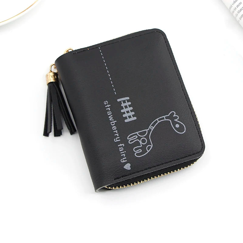 Short Women Wallets Love Tassel Hasp Coin Purse Card Holder Female Clutch Money