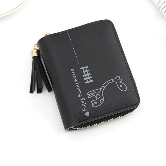 Short Women Wallets Love Tassel Hasp Coin Purse Card Holder Female Clutch Money