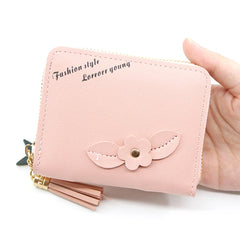 Short Women Wallets Love Tassel Hasp Coin Purse Card Holder Clutch