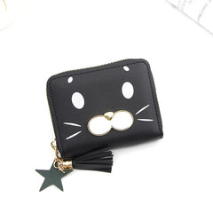 Short Women Wallets Tassel Hasp Coin Purse Card Holder Clutch