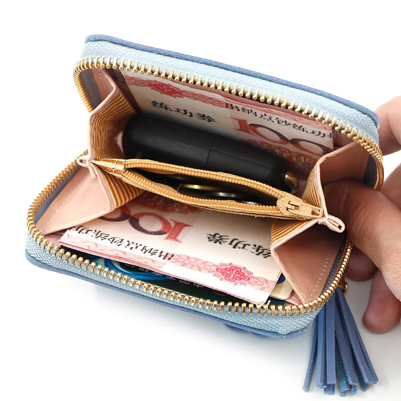 Women Wallet Love Tassel Hasp Coin Purse Card Holder Female Clutch Money Bag