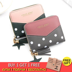 Short Women Wallets Love Tassel Hasp Coin Purse Card Holder Female Clutch Money
