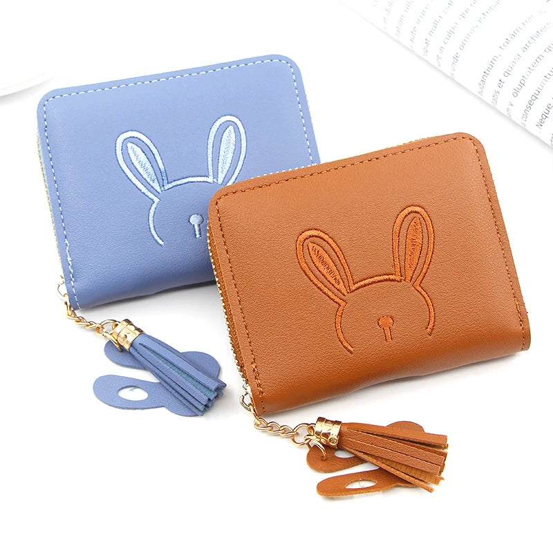 Short Women Wallets Tassel Hasp Coin Purse Card Holder Clutch Money Bag