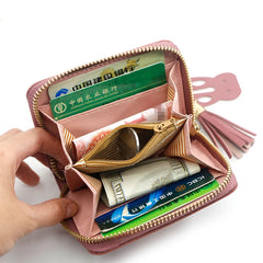 Short Women Wallets Love Tassel Hasp Coin Purse Card Holder Female Clutch