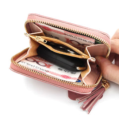 Short Women Wallets Love Tassel Hasp Coin Purse Card Holder Female Clutch Money